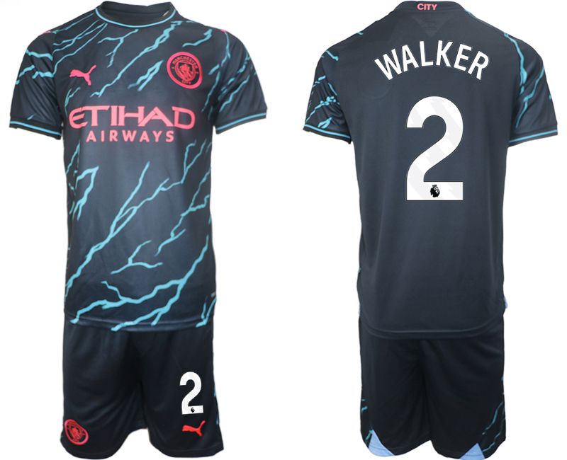 Men 2023-2024 Club Manchester City away blue #2 Soccer Jersey->manchester city jersey->Soccer Club Jersey